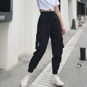 Hot Big Pockets Cargo pants women High Waist Loose Streetwear pants Baggy Tactical Trouser hip hop high quality joggers pants