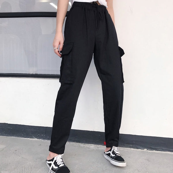 Hot Big Pockets Cargo pants women High Waist Loose Streetwear pants Baggy Tactical Trouser hip hop high quality joggers pants