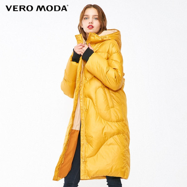 Vero Moda 2019 new hooded white duck down padded long down jacket women | 318412512