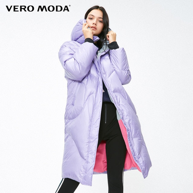 Vero Moda 2019 new hooded white duck down padded long down jacket women | 318412512